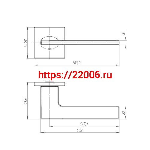 Ручка Punto (Пунто) раздельная K.ARC.Q52.MAIN GR-23 графит фото 2