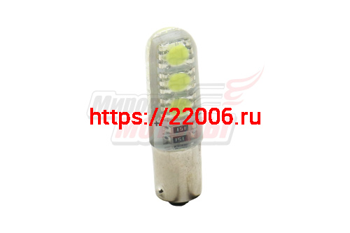 Лампа 12 В BA9S (T8), 6 светодиодов SMD-HP Crystal White