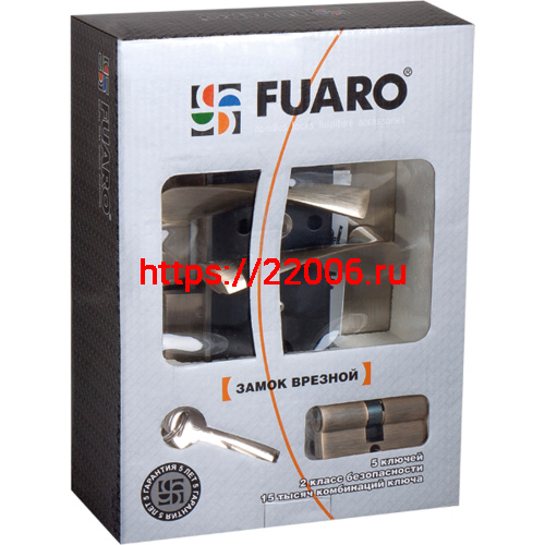 Замок цилиндровый Fuaro (Фуаро) с в комплекте с ручкой LOCKSET.9013 (SET F9011) SN/CP мат.никель фото 2