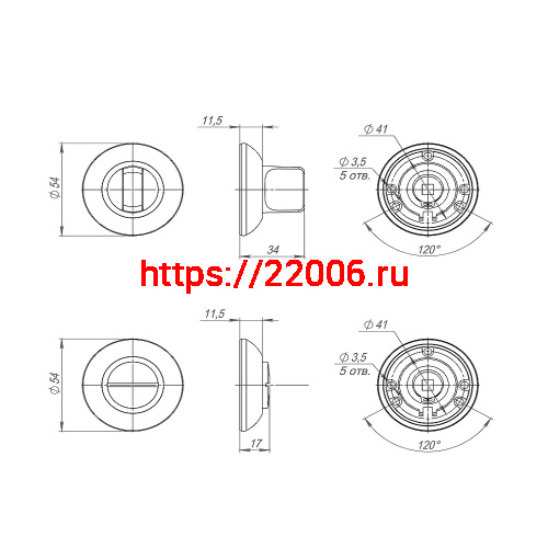 Ручка Ajax (Аякс) поворотная BK6.R.JR54 (BK6 JR) SN/CP-3 матовый никель/хром фото 3