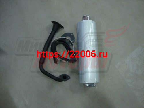 Глушитель FT50QT 4х тактный 370мм (+ колено(1810) + 2 хомута с резинками+прокладка+кольцо)