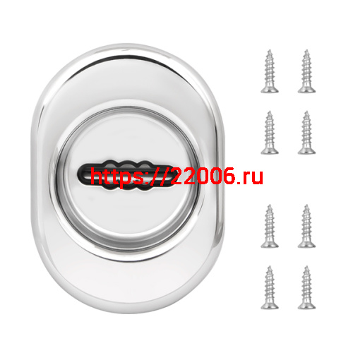 Накладка Fuaro (Фуаро) на сувальдный замок ESC.S-auto/U/OV.477 (ESC 477 U (70х50) ) с подпруж. шторками СР хром фото 3