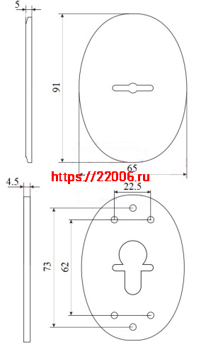 Декоративная Fuaro (Фуаро) накладка ESC 475 (90х65) СP ХРОМ на сувальдный замок фото 3