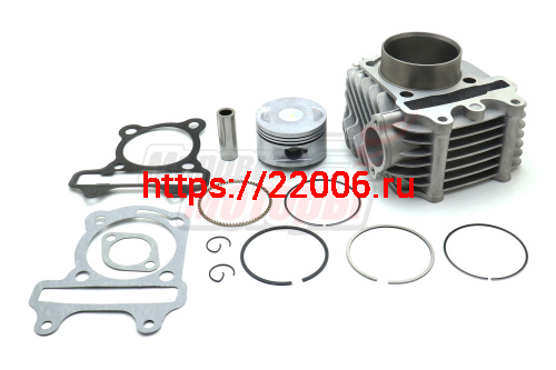 Поршневая в сборе скутер 4х такт.(цил,порш,кольца,палец) 150см3 57,4 мм 158qmj,СТЕЛС,keeway,  s.e.e