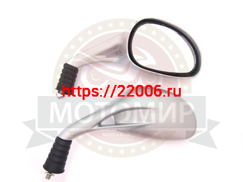 Зеркала (066) d8 пласт. "Каплевидные" объемные серебристые (кол. в упак. 40 пар.)