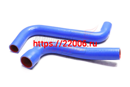 Патрубки радиатора ГАЗель Next силикон.,синие,армир.,комп.2шт. L420/600мм,d50/38,45/38мм.(HH005-2)