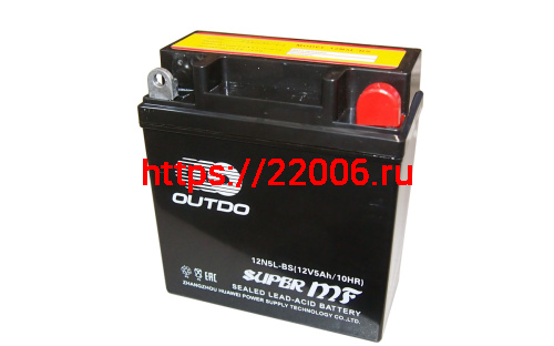 Аккумулятор 12В 5 А/ч 12N5L-BS, OUTDO (120х61х129) обрат.пол, кислотный, для Альфы Аккумулятор 12В 5 А/ч 12N5L-BS, OUTDO (120х61х129) обрат.пол, кислотный, для Альфы