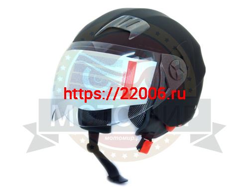 Шлем открытый "Safelead" HF-221 "колобки с доп. стеклом" мат. черный размер M Шлем открытый "Safelead" HF-221 "колобки с доп. стеклом" мат. черный размер M