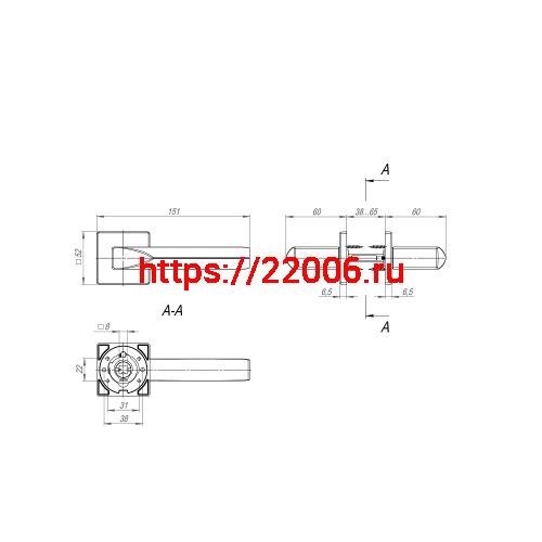 Ручка Fuaro (Фуаро) раздельная K.SL52.PRIZMA (PRIZMA SL) SSG-39 сатинированное золото фото 2