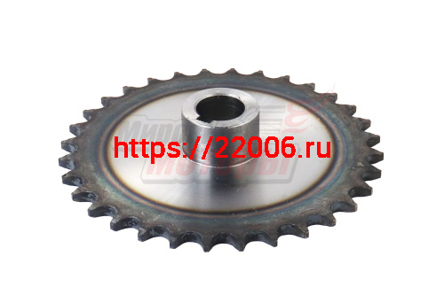 Звезда ведомая 32z мотобуксировщика (d=25мм, шаг 15,875, шпонка 8мм) Звезда ведомая 32z мотобуксировщика (d=25мм, шаг 15,875, шпонка 8мм)
