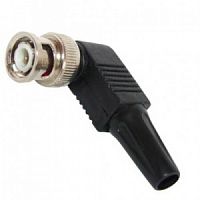 BNC штекер угловой под винт (медь-никель,центр золото)