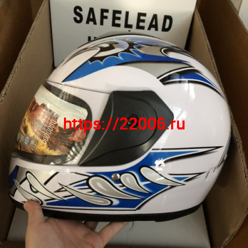 Шлем интеграл "Safelead" HF-150 NEW белый (BG), бургунди (DT), черный (Q30), размер M фото 2 Шлем интеграл "Safelead" HF-150 NEW белый (BG), бургунди (DT), черный (Q30), размер M фото 2