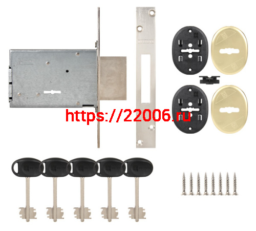 Замок Mottura (Моттура) врезной сувальдный 40.701.70 (с отв. планкой, без накладок) фото 2