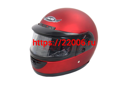 Шлем CONCORD XZF01 красный МАТОВЫЙ одноцветный "S,M,L,XL,XXL" (интеграл)