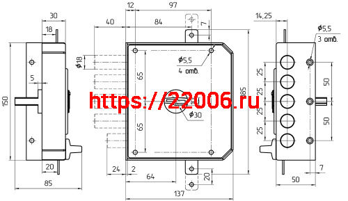 Замок Mettem (Меттэм) накладной ЗН4 032.1.1 (правый), 5 кл. фото 2
