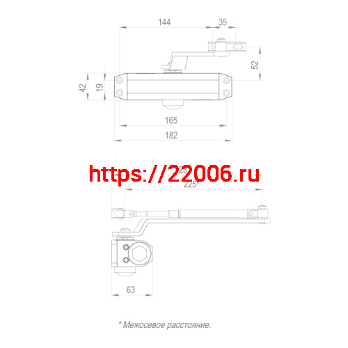 Доводчик Fuaro (Фуаро) дверной DC20-4 (DC-204) BL до 85 кг (черный) фото 3