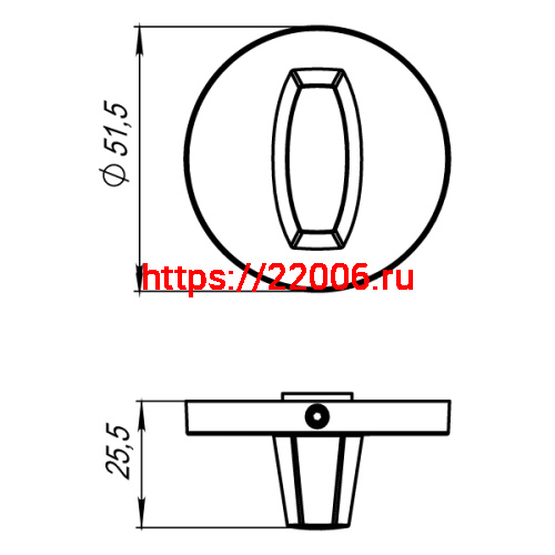 Ручка Armadillo (Армадилло) поворотная BK6.R.URS52 (WC-BOLT BK6 URS) BPVD-77 вороненый никель фото 2