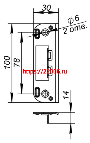 Ответная Fuaro (Фуаро) планка STRP.FIN045 для дверей без притвора к замкам 2018 и 2014 WC/S CP хром фото 4