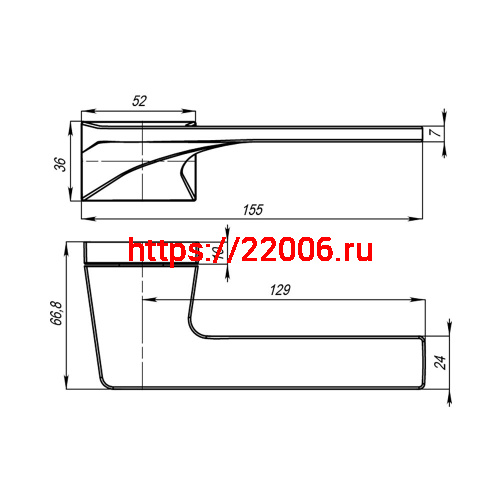 Ручка Punto (Пунто) раздельная K.QSL52.GERMES SN-3 мат.никель фото 3