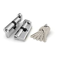 Цилиндровый Fuaro (Фуаро) механизм (R302/60) R3002Knob60(25+10+25) CP хром 5Key с вертушкой