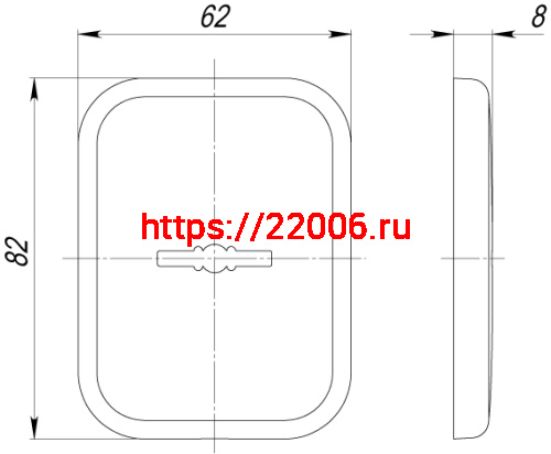 Декоратив. Armadillo (Армадилло) Квадратная накл. на сувальдный замок со шторкой PS-DEC SQ CT (ATC Protector 1) CP-8 Хром фото 3