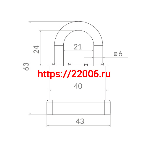 Замок Punto (Пунто) навесной PK-6540 3 key англ. фото 4