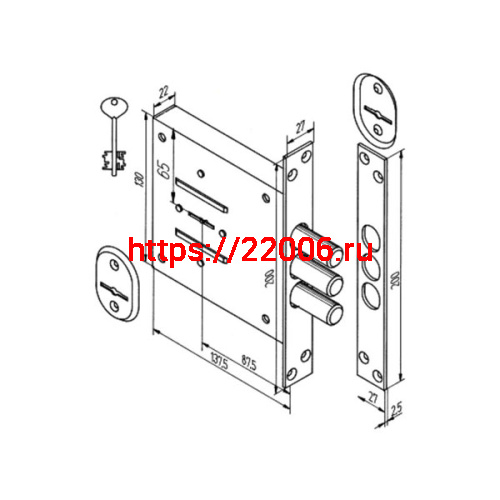 Замок kerberos (KERBEROS) врезной сувальдный 110.21.003, 5 кл. фото 2