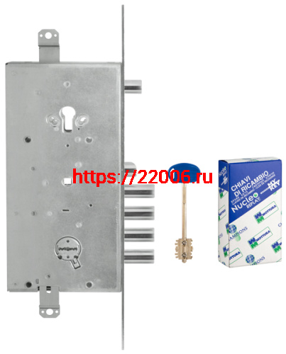 Замок Mottura (Моттура) врезной двухсистемный 54.J936M-S MyKey (левый), перекод. с торца, кл. 60 мм, без накл.