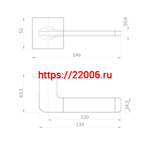 Ручка Punto (Пунто) раздельная K.EST.Q52.AVALON SN-3 матовый никель фото 2
