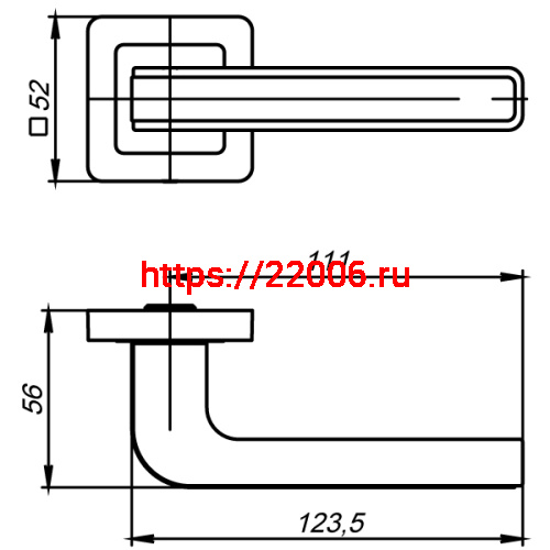 Ручка Punto (Пунто) раздельная NOVA QR CP/SN-8 хром/мат. никель, квадрат 8x130 мм, стяжки M4(10*50*30) - 2 шт. фото 3