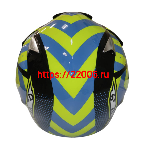 Шлем кроссовый KIRIN K27, черный, черн-бел, зелен-желт, размер XL фото 9