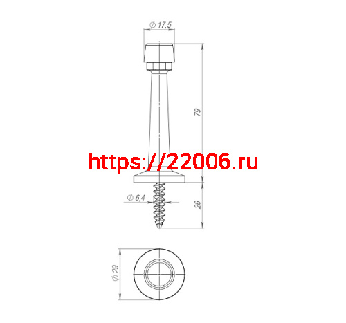 Упор Fuaro (Фуаро) дверной настенный STOPPER/15 (DS-15) CP-8 хром фото 3