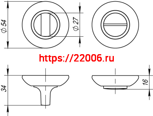 Ручка Fuaro (Фуаро) поворотная BK6 RM GP/SG-5 фото 3