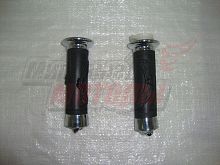 Ручки руля резиновые скутер (с орлами на резинках и торцах) (пара)