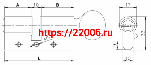 Цилиндровый механизм Kale kilit (Кале килит) с вертушкой 164 DBM-E/70 (30+10+30) mm никель 5 кл. фото 2