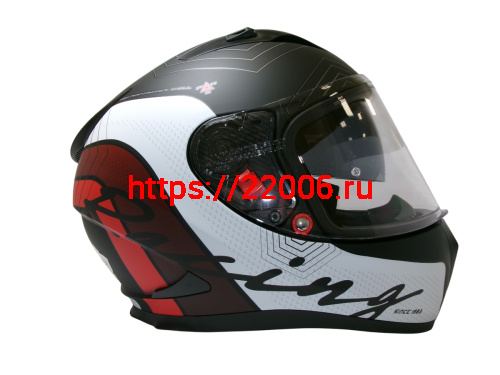 Шлем TVS RACING (Индия) STREET D/V DULL BLACK RED размер L, + пинлок в комплекте, очки фото 4