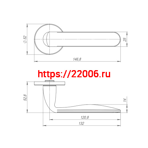 Ручка Punto (Пунто) раздельная R.ARC.R52.EXTRA BL-24 черный фото 2
