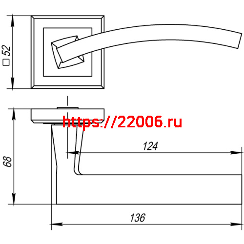 Ручка Punto (Пунто) раздельная K.QL52.NAVY (NAVY QL) GR/CP-23 графит/хром фото 2