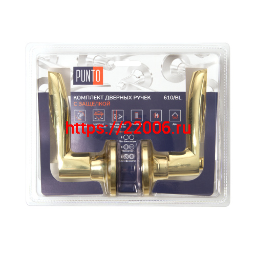 Ручка Punto (Пунто) защелка DK610/BL PB-ET (кл./фик.) золото