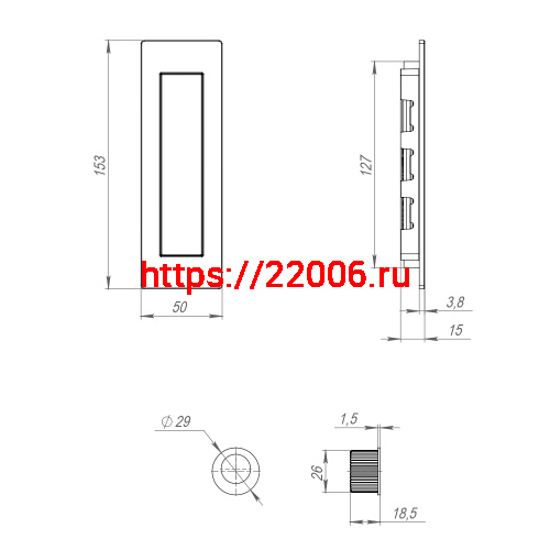 Ручка Armadillo (Армадилло) для раздвижных дверей SH.URB153.010 (SH010 URB) SN-3 матовый никель фото 4