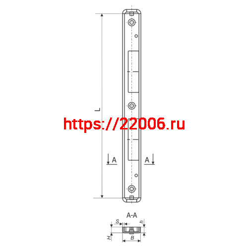 Регулируемая Guardian (Гардиан) ответная планка к замку PROFI 11.915 левая /151:234/ фото 2