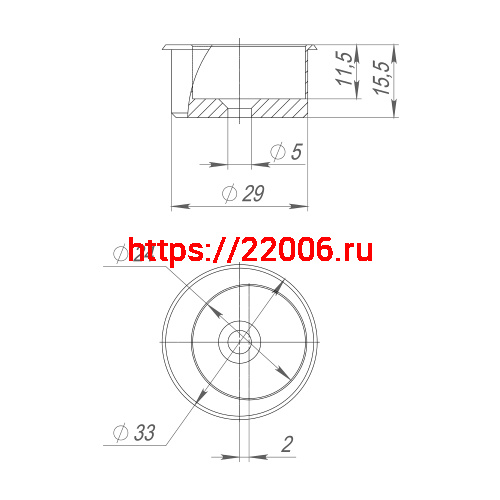 Эксцентрик Fuaro (Фуаро) 29/24 (внеш. диаметр 29 мм, внутр. диаметр 24 мм), ЦАМ фото 2