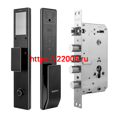 Электронный замок Sanyo D200 Tuya DM70 с WiFi, с видеодомофоном, черный фото 4