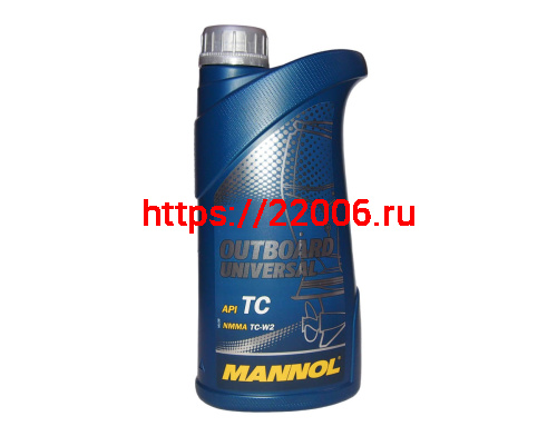 Масло MANNOL OUTBOARD 2T,  MARINE Universal API TC. NMMA TC-W2 , минер. 1л  (лодочные моторы )