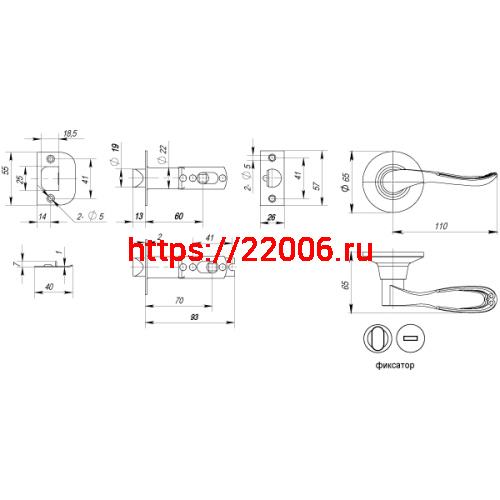 Ручка Punto (Пунто) защелка DK630 MAB-BK (6030 MAB-B) (фик.) мат.бронза фото 3