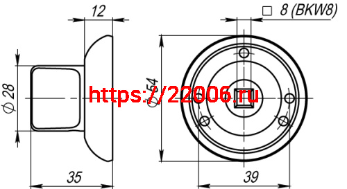 Ручка Armadillo (Армадилло) поворотная BKW8.R.LD54 (BKW8) AB/GP-7 бронза/золото фото 3