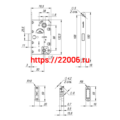 Магнитная Armadillo (Армадилло) защелка WC с ответной планкой GRAVITY G01.190.50.96 BL черный фото 3