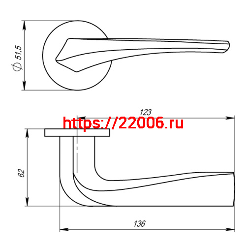 Ручка Armadillo (Армадилло) раздельная FLAME URS/HD CP-8 Хром фото 3