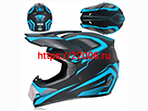 Мотошлем VIRTUE MD-905 Кросс черно-синий матовый (L)