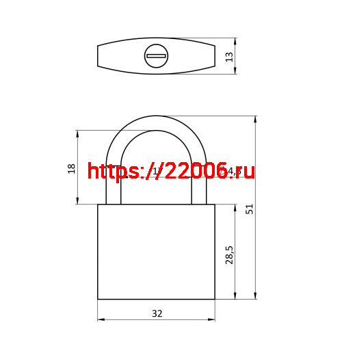 Замок Ajax (Аякс) навесной PD-0232 3 key фото 2